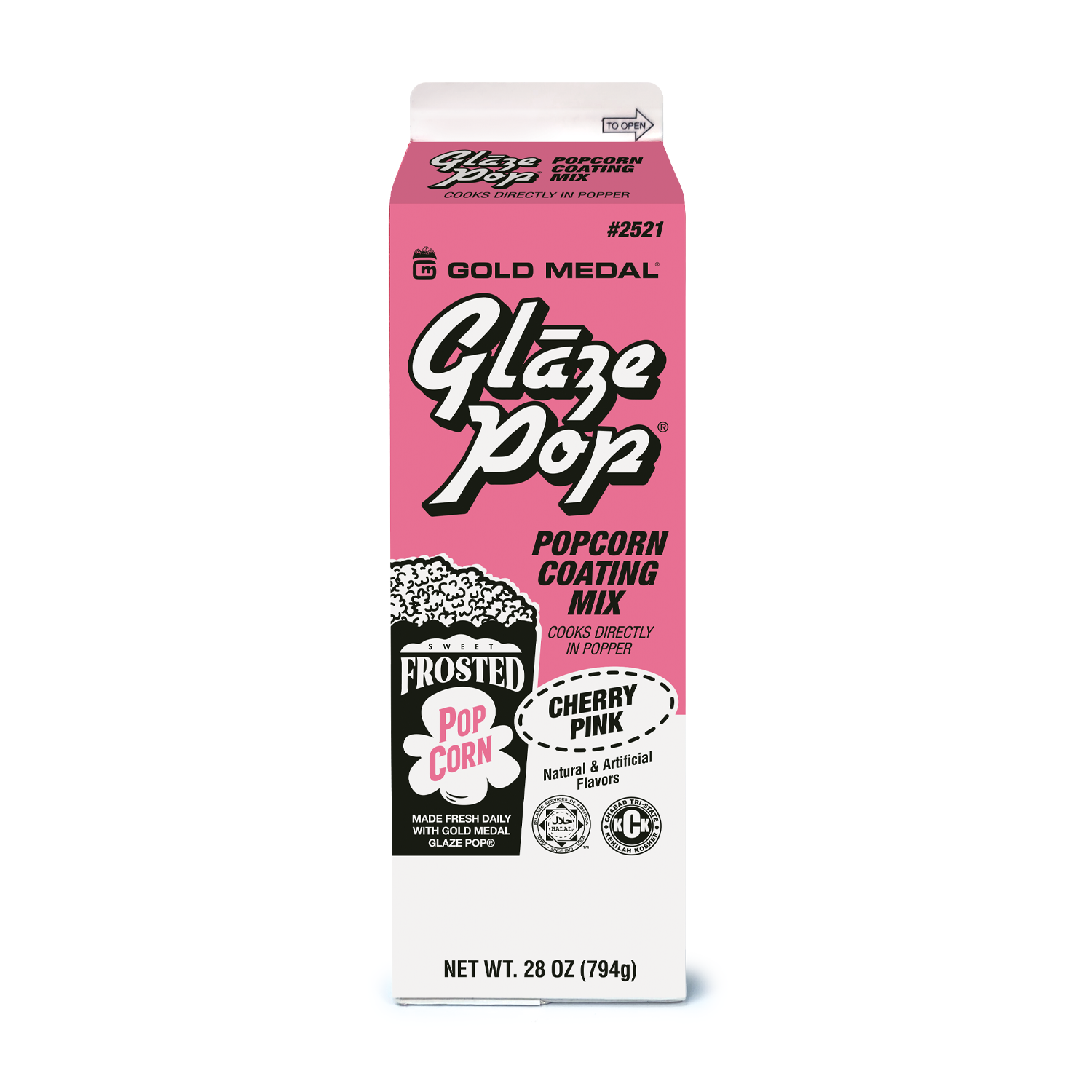 Popcorn Seasoning | Cherry Pink Glaze Pop® 28-oz. Carton - Gold Popcorn Seasoning | Cherry Pink Glaze Pop® 28-oz. Carton - Gold