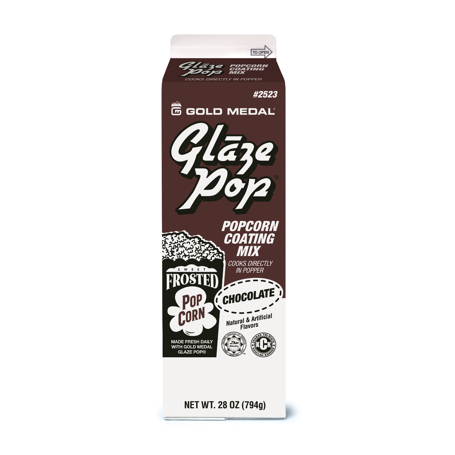 Popcorn Seasoning | Chocolate Glaze Pop® 26-oz. Carton - Gold Popcorn Seasoning | Chocolate Glaze Pop® 26-oz. Carton - Gold