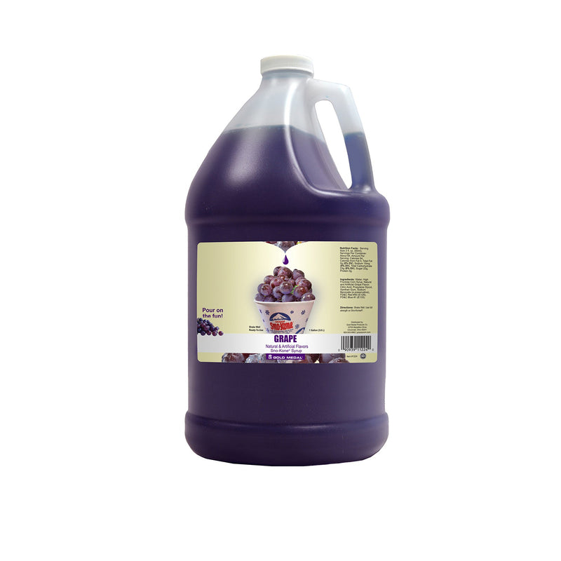 one gallon jug of grape Sno-Kone syrup