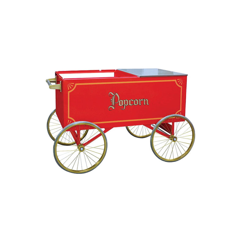small traditional red popcorn wagon