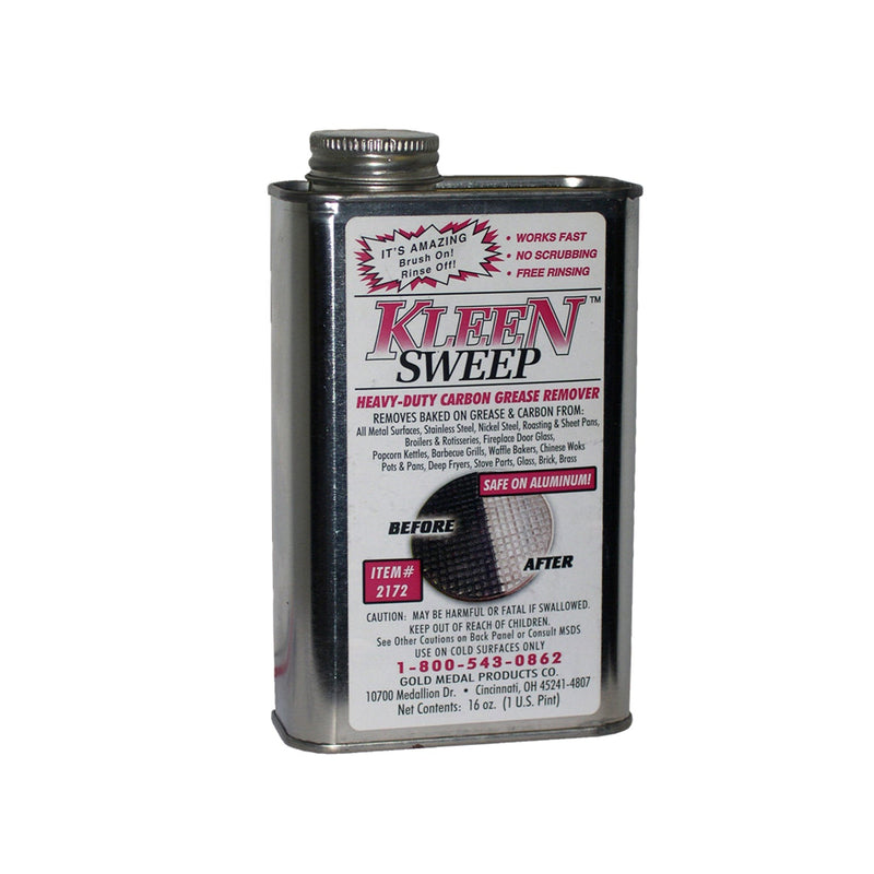 container of Kleen sweep heavy duty carbon grease remover