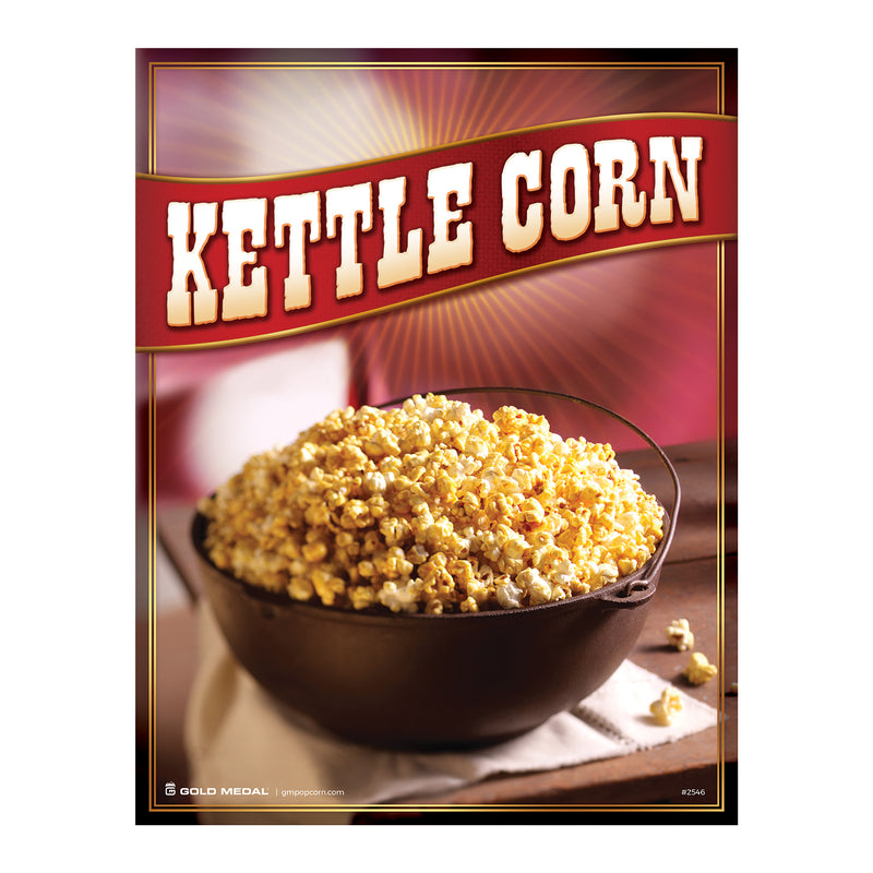 poster of kettle corn displayed in cast iron kettle