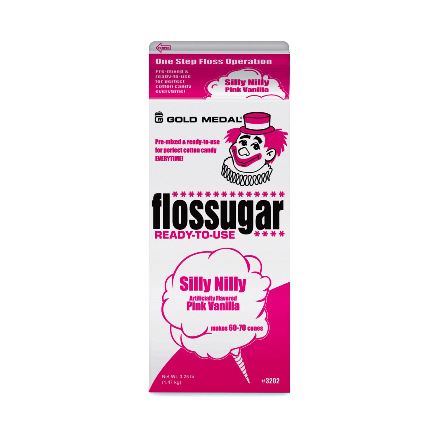 Benchmark USA Cotton Candy Floss - 3.25 Lb Pink Strawberry Sugar