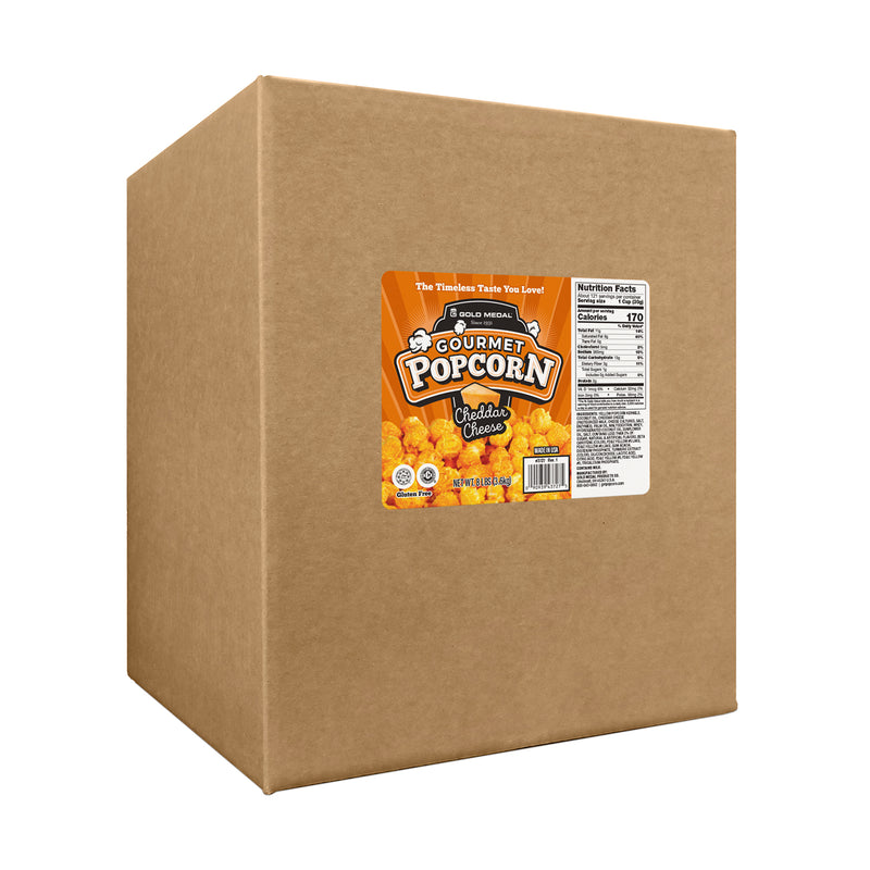 Cheddar Cheese Popcorn 8lb Bulk Bag in Box Prepackaged Gourmet