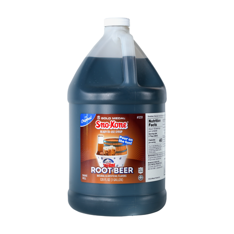 one gallon jug of root beer Sno-Kone syrup