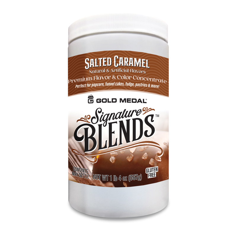 Signature Blends jar with Salted Caramel graphics