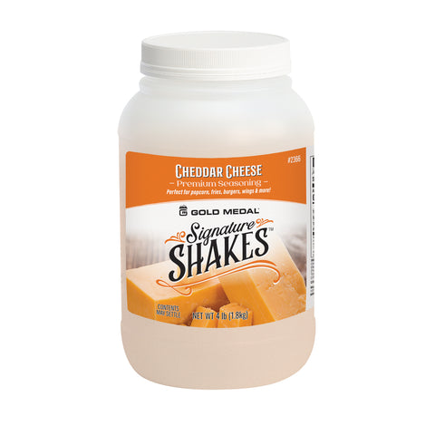 Signature Shakes jar with cheddar cheese graphics