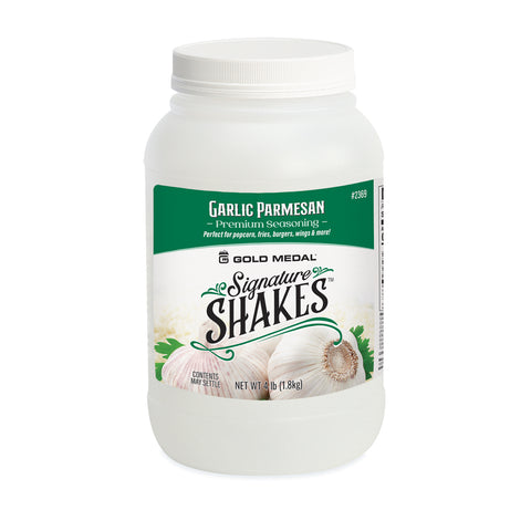 Signature Shakes jar with garlic parmesan graphics