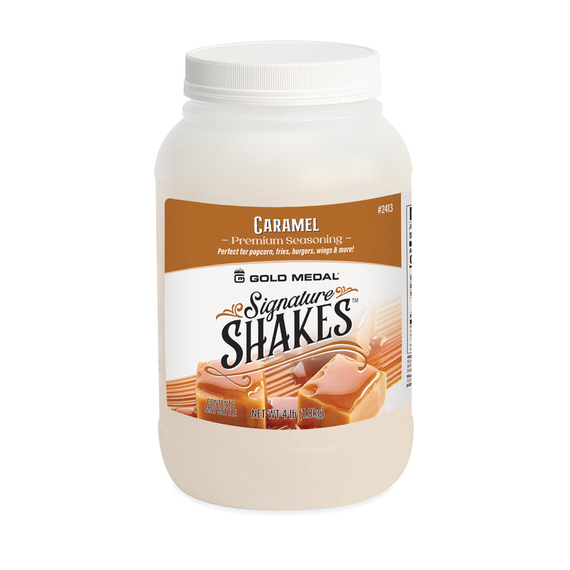 Signature Shakes jar with caramel graphics