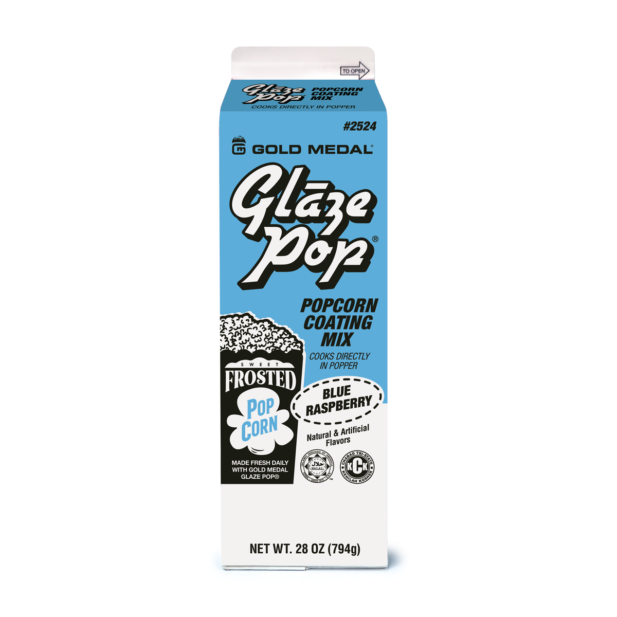 Popcorn Seasoning | Blue Raspberry Glaze Pop® 28-oz. Carton - Gold ...