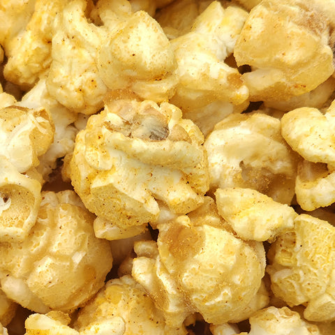 Close up view of hot honey popcorn.