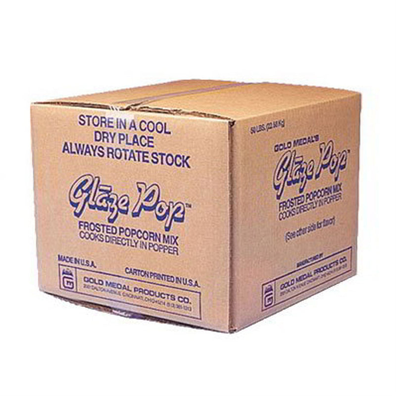 Brown box with Glaze Pop logo printed on the outside in blue ink.