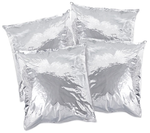 Four mylar bags stacked together