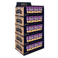 5 cases of Kettle Corn gourmet popcorn stacked into a display