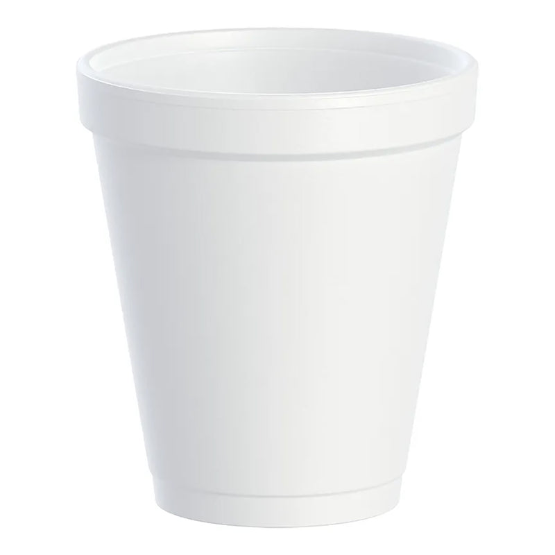 Plain white 8-oz. EPS insulated foam cup for hot or cold drinks