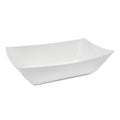 Extra large white boat tray for snacks on a white background.
