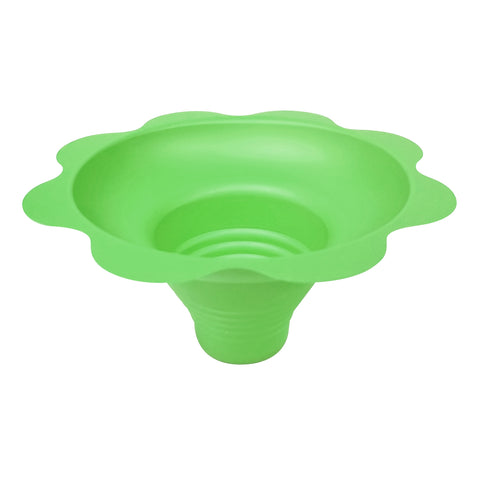 green plastic flower-shaped Sno-Kone cup