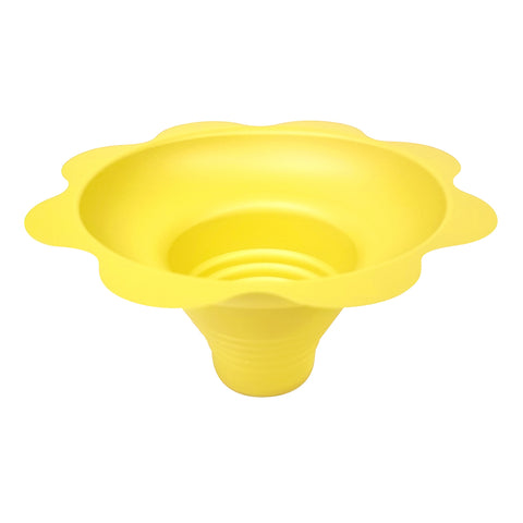 yellow plastic flower-shaped Sno-Kone cup