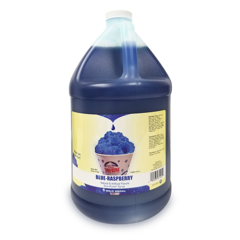 one gallon jug of blue raspberry Sno-Kone syrup
