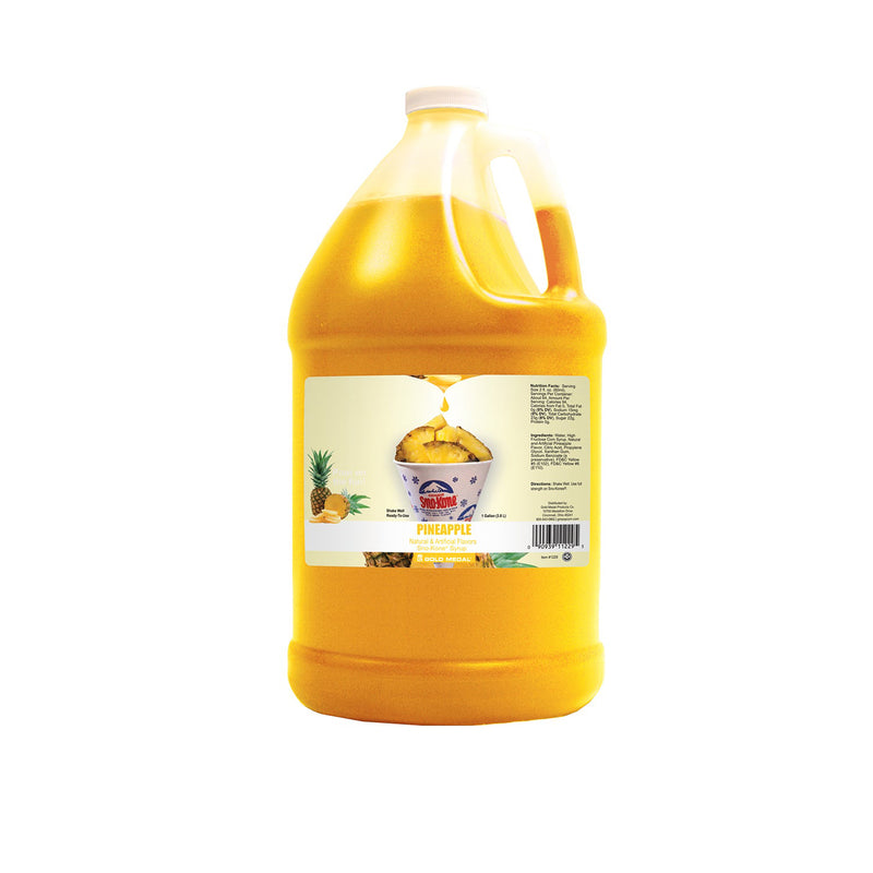 one gallon jug of pineapple Sno-Kone syrup