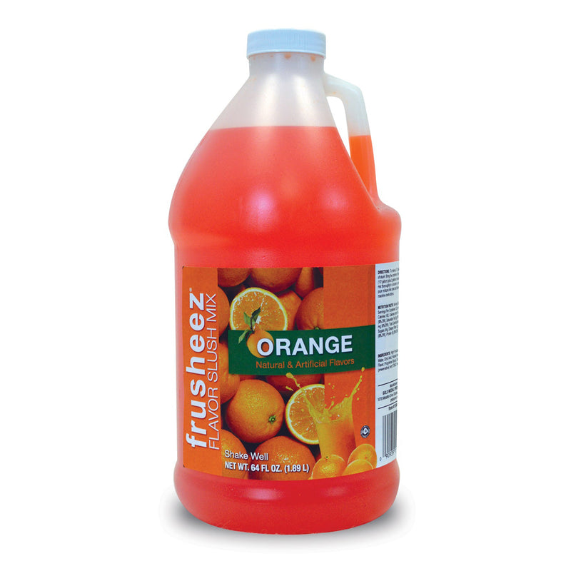 64-ounce jug of orange Frusheez mix