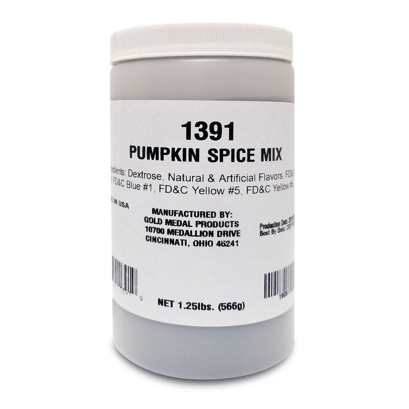 plain white canister with pumpkin spice flavoring label