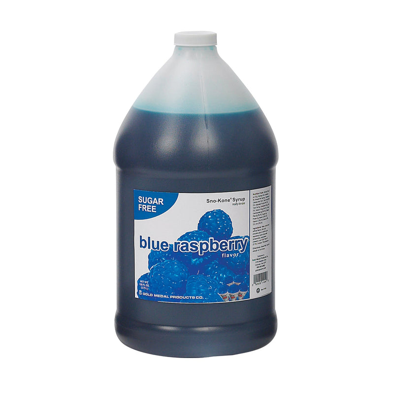 jug of blue raspberry sugar-free Sno-Kone syrup
