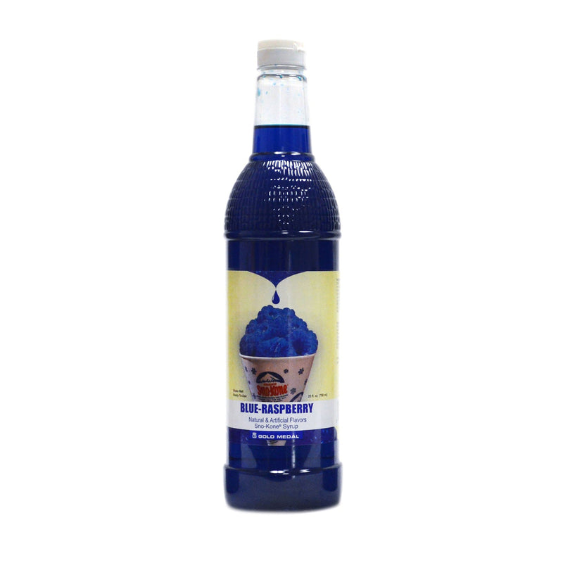 25-ounce bottle of blue raspberry Sno-Kone syrup