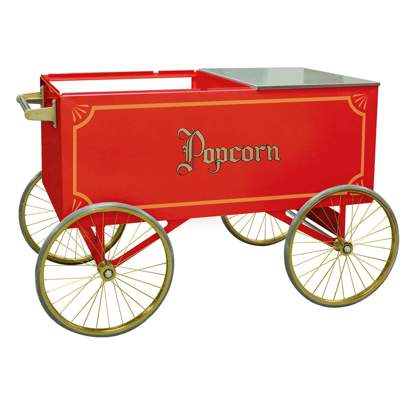 traditional red popcorn wagon