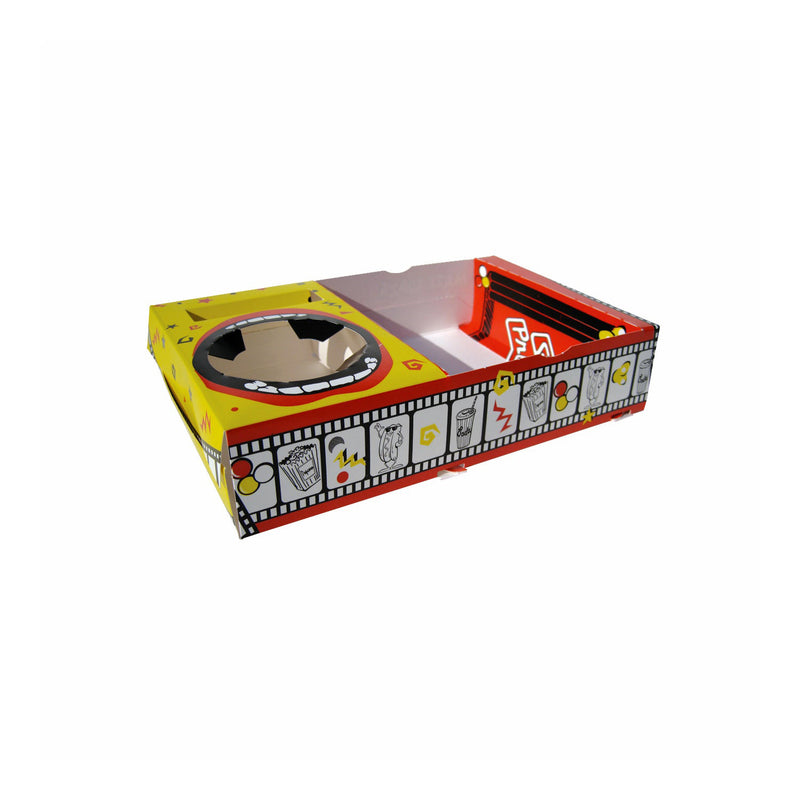 paper tray to carry snacks and drinks, with movie marquee design