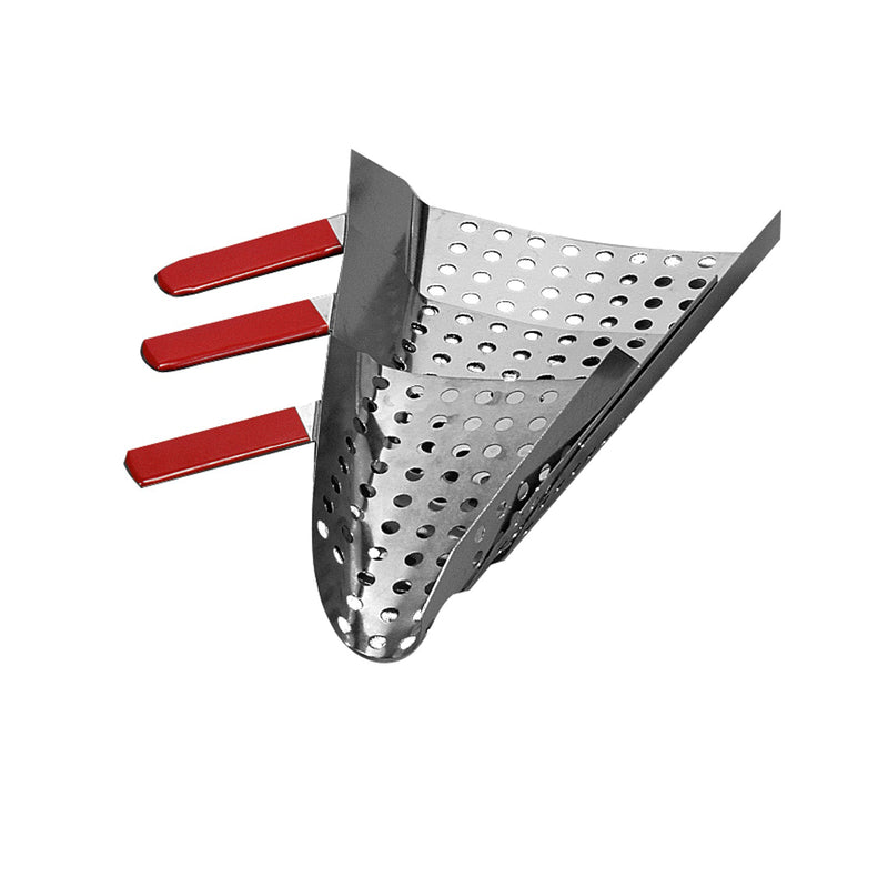 large stainless steel perforated popcorn scoop