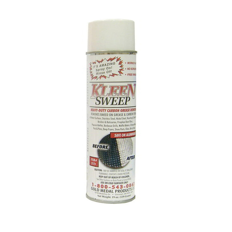 aerosol container of Kleen Sweep heavy duty carbon grease remover