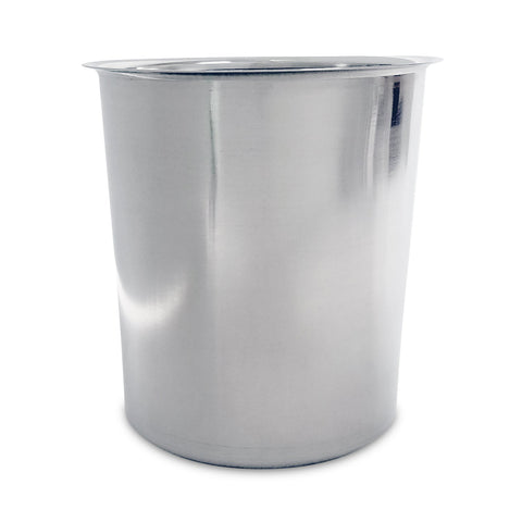 Front view of stainless steel insert bowl