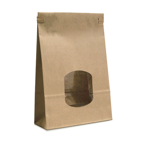 Gourmet Popcorn Bags Medium Window Bags with Tin Ties- Gold