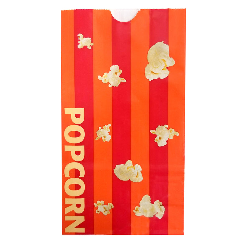 Popcorn Bags 46oz. Striped Laminated Popcorn Bag, Orange Gold