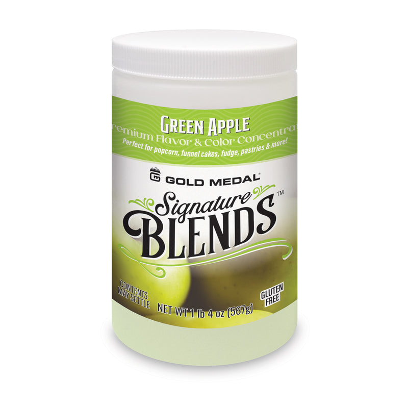 Signature Blends jar with green apple graphics