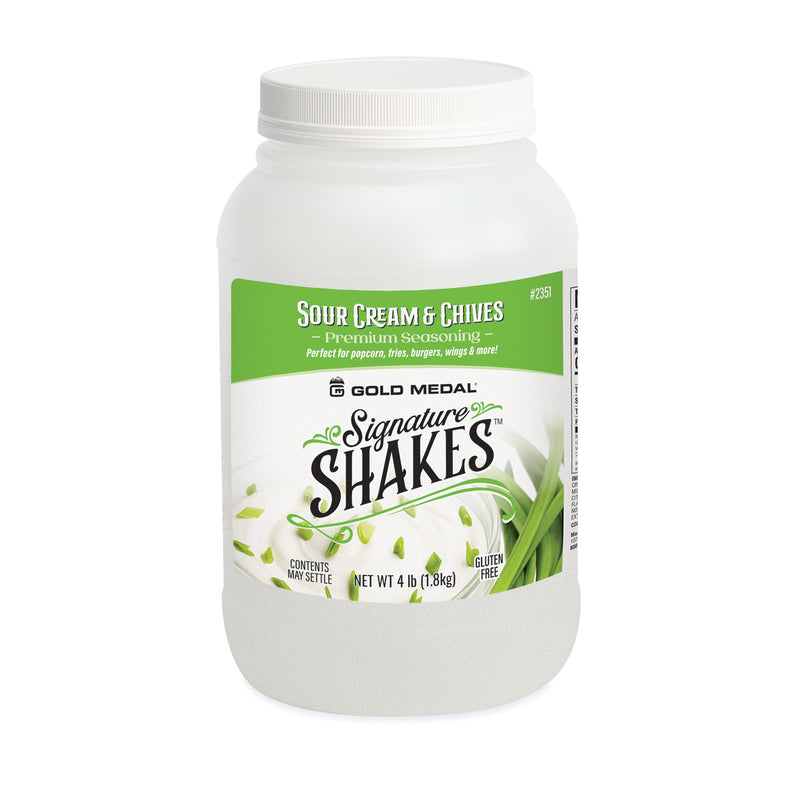 Signature Shakes jar with sour cream and chives graphics