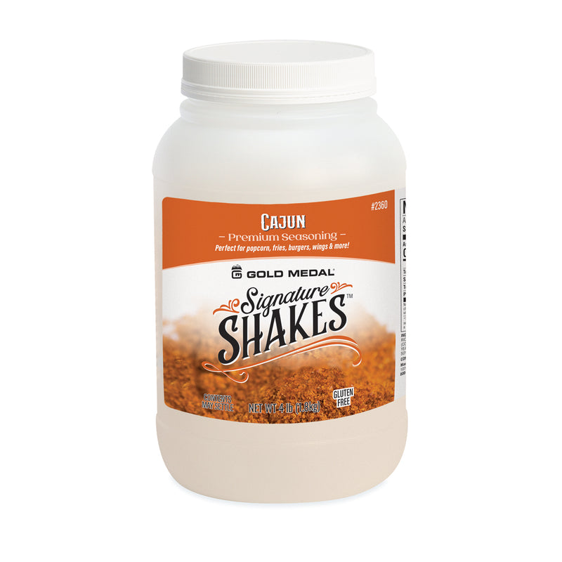 Signature Shakes jar with Cajun seasoning graphics