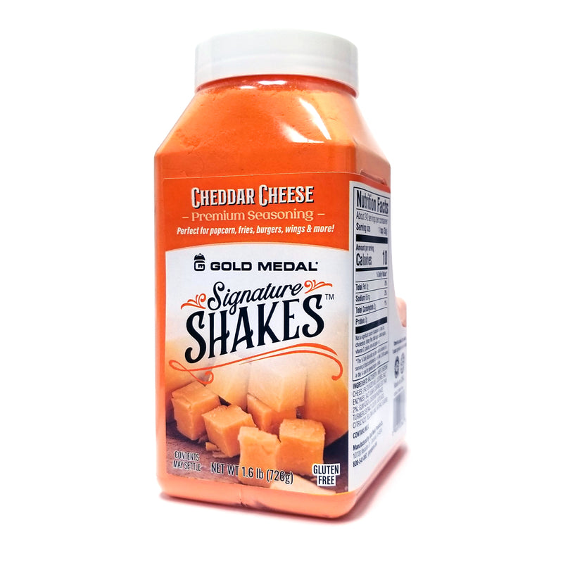 Signature Shakes shaker with cheddar cheese graphics