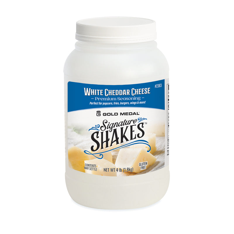 Signature Shakes jar with white cheddar cheese graphics