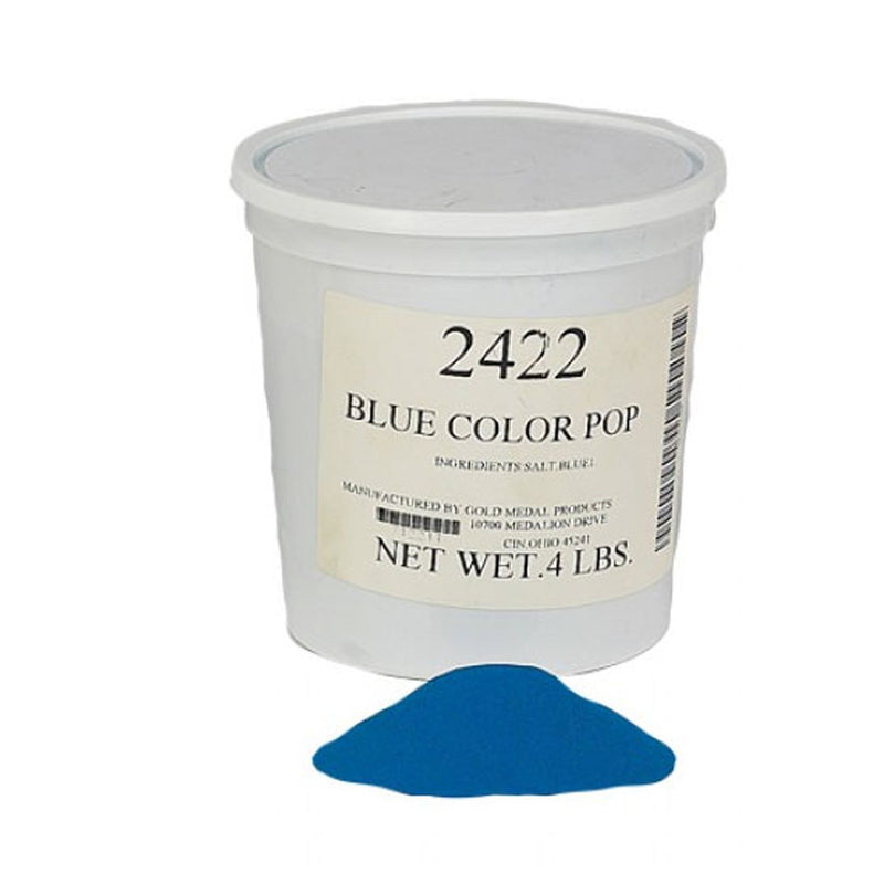 white tub with blue colored popcorn salt