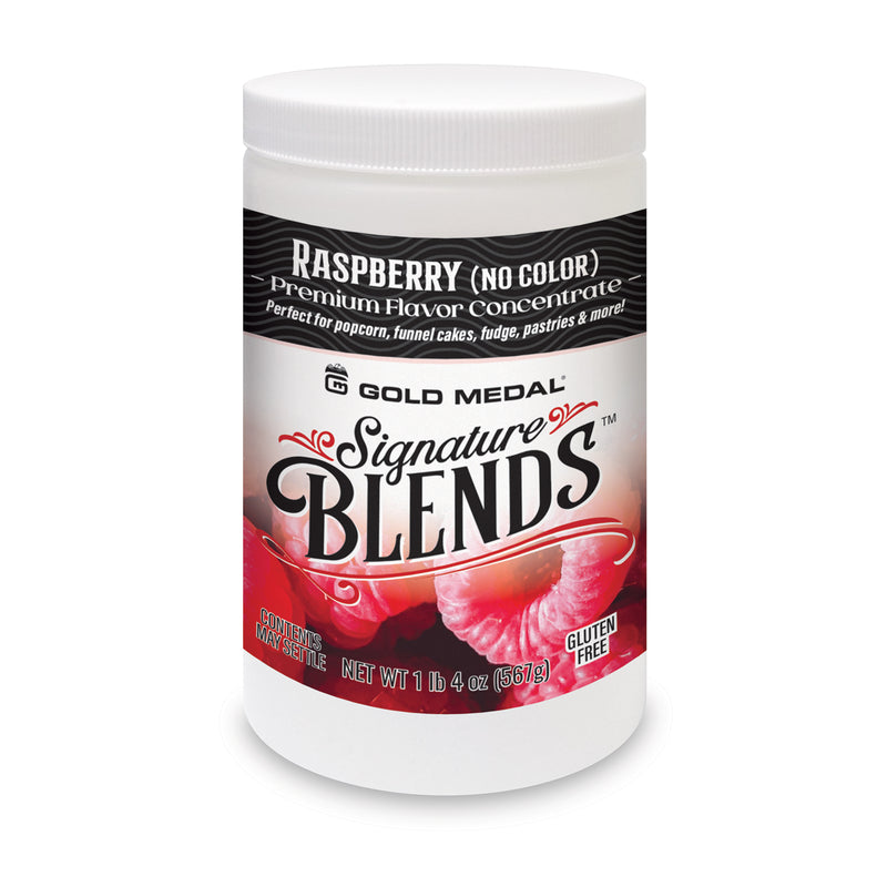 Signature Blends jar with raspberry graphics