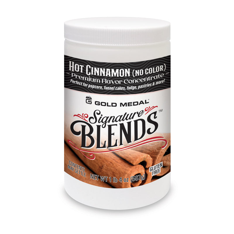 Signature Blends jar with cinnamon graphics