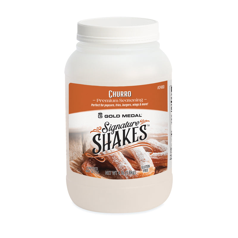 Signature Shakes jar with churro graphics