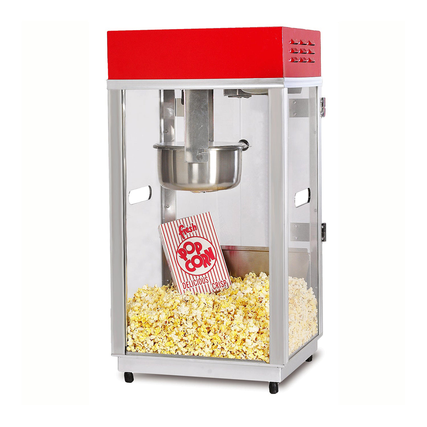 Hi Tek 8 oz Red Stainless Steel Commercial Popcorn Machine - 1 Count Box