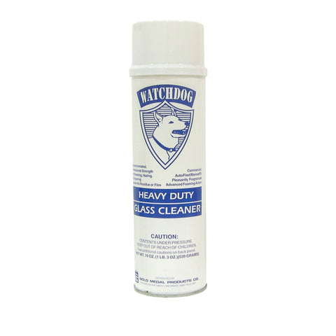 white aerosol can labeled Watchdog Heavy Duty Glass Cleaner