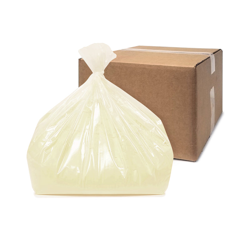 large bulk sized bag of lemon pound cake seasoning next to cardboard box