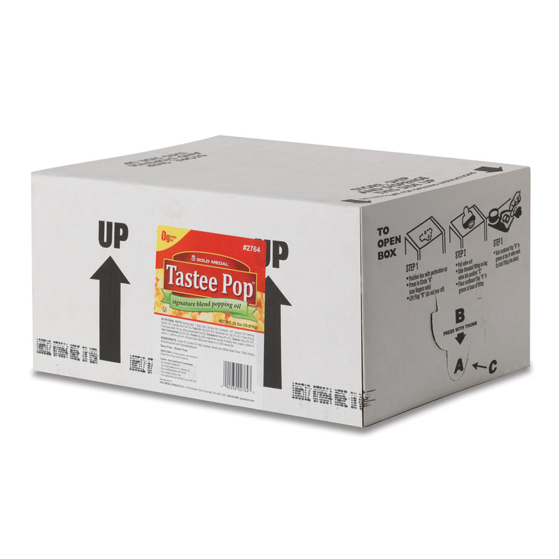 white cardboard box with Tastee Pop label