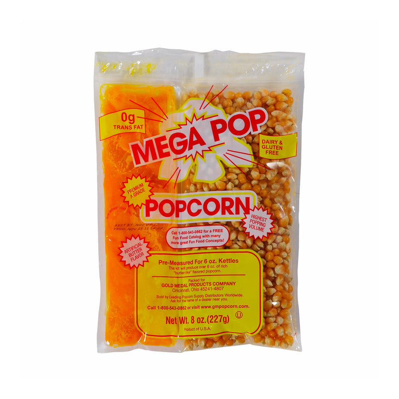 clear pouch of corn/oil/salt kit for 6-ounce popper