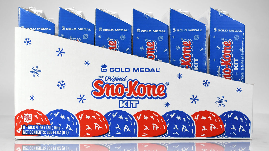 Snow Cone Supplies | Sno-Kone® Syrup and Cup Kit - Gold Medal #2937